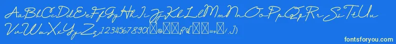 Selfiana Font – Yellow Fonts on Blue Background