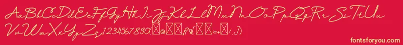 Selfiana Font – Yellow Fonts on Red Background