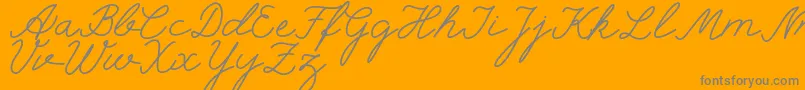 selfilla-Schriftart – Graue Schriften auf orangefarbenem Hintergrund