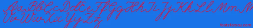 selfilla Font – Red Fonts on Blue Background