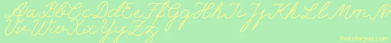 selfilla-Schriftart – Gelbe Schriften auf grünem Hintergrund