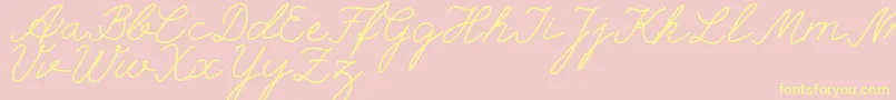 selfilla-Schriftart – Gelbe Schriften auf rosa Hintergrund