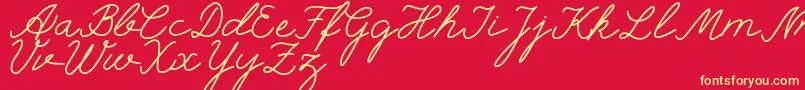 selfilla-Schriftart – Gelbe Schriften auf rotem Hintergrund