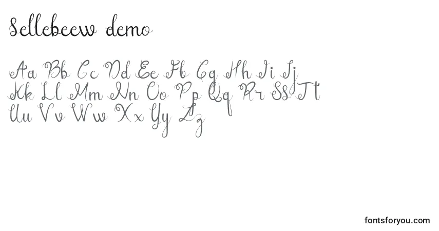 Schriftart Sellebeew demo – Alphabet, Zahlen, spezielle Symbole