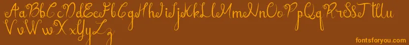 sellebeew demo Font – Orange Fonts on Brown Background