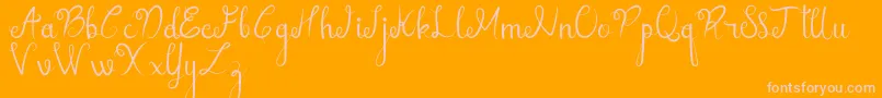 sellebeew demo-Schriftart – Rosa Schriften auf orangefarbenem Hintergrund