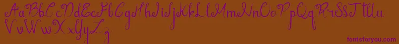 sellebeew demo-Schriftart – Violette Schriften auf braunem Hintergrund