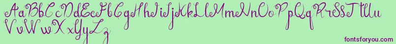 sellebeew demo Font – Purple Fonts on Green Background