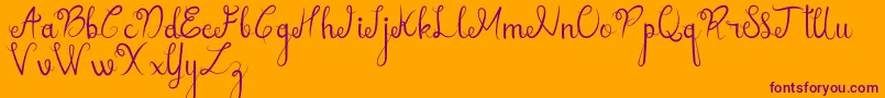 sellebeew demo-Schriftart – Violette Schriften auf orangefarbenem Hintergrund