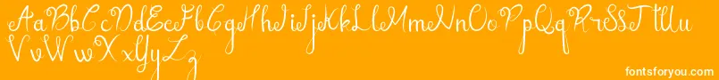 sellebeew demo-Schriftart – Weiße Schriften auf orangefarbenem Hintergrund