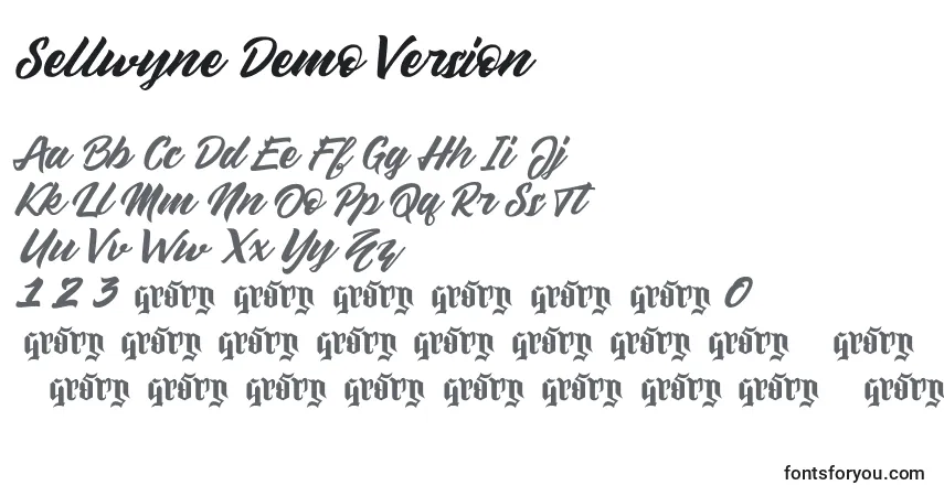 Schriftart Sellwyne Demo Version – Alphabet, Zahlen, spezielle Symbole