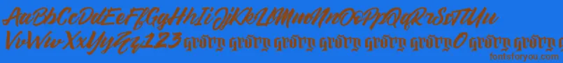 Sellwyne Demo Version Font – Brown Fonts on Blue Background