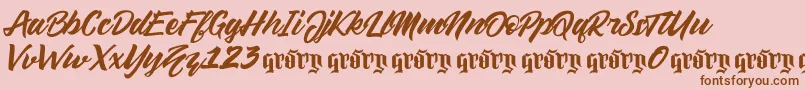 Sellwyne Demo Version Font – Brown Fonts on Pink Background