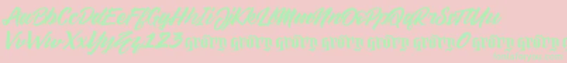 Sellwyne Demo Version Font – Green Fonts on Pink Background