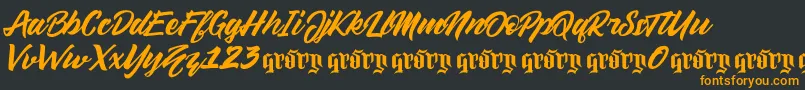 Sellwyne Demo Version Font – Orange Fonts on Black Background