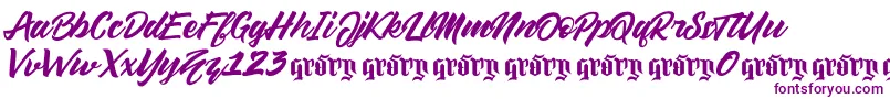 Sellwyne Demo Version-Schriftart – Violette Schriften auf weißem Hintergrund