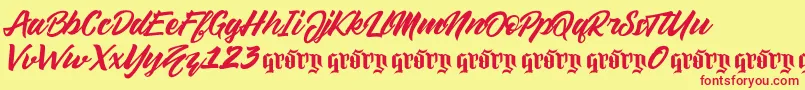 Sellwyne Demo Version Font – Red Fonts on Yellow Background