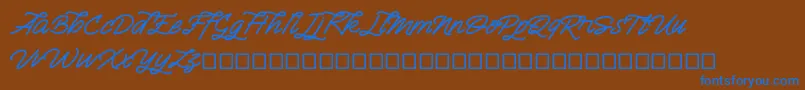 Semangkang Font – Blue Fonts on Brown Background