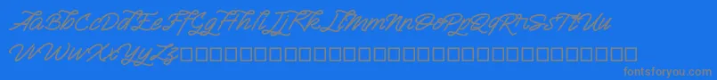 Semangkang-Schriftart – Graue Schriften auf blauem Hintergrund