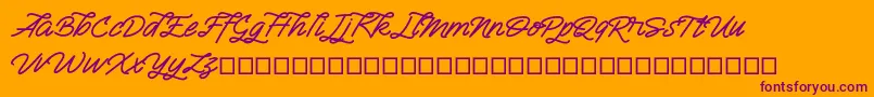 Semangkang Font – Purple Fonts on Orange Background