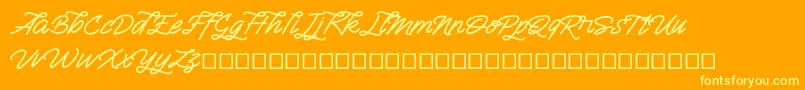 Semangkang Font – Yellow Fonts on Orange Background