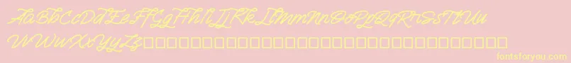 Semangkang Font – Yellow Fonts on Pink Background