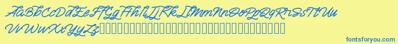 Semangkang Font – Blue Fonts on Yellow Background