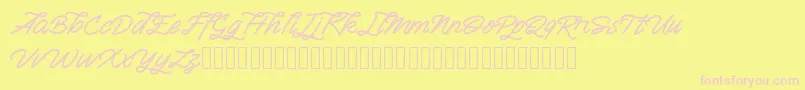 Semangkang Font – Pink Fonts on Yellow Background