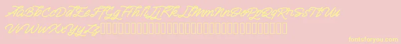 Semangkang Font – Yellow Fonts on Pink Background