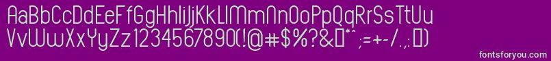 Fonte OvaltrackRegular – fontes verdes em um fundo violeta