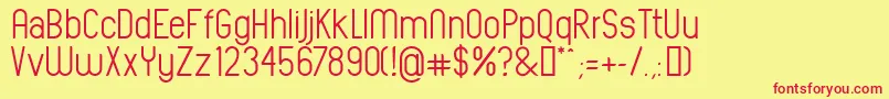 OvaltrackRegular Font – Red Fonts on Yellow Background