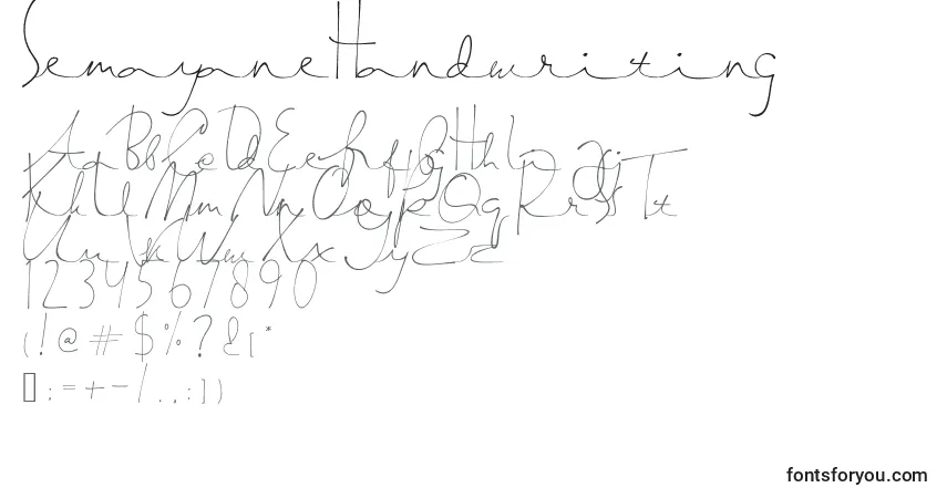 Schriftart SemayaneHandwriting – Alphabet, Zahlen, spezielle Symbole