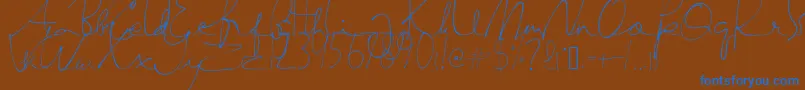 SemayaneHandwriting Font – Blue Fonts on Brown Background