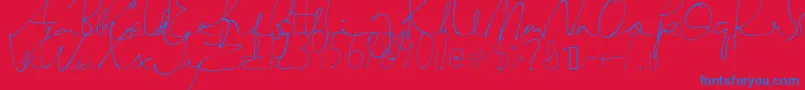 SemayaneHandwriting Font – Blue Fonts on Red Background