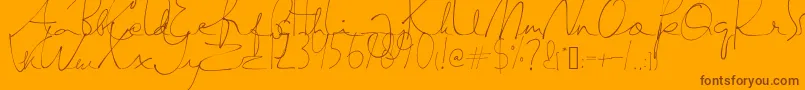 SemayaneHandwriting-Schriftart – Braune Schriften auf orangefarbenem Hintergrund