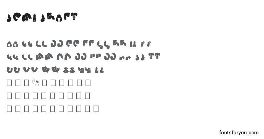 Schriftart Semi Shaft – Alphabet, Zahlen, spezielle Symbole