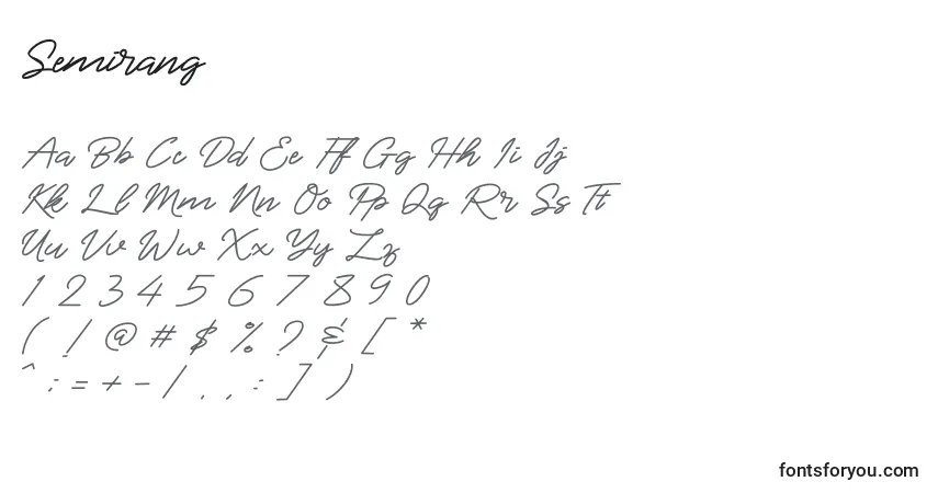 Semirang-fontti – aakkoset, numerot, erikoismerkit