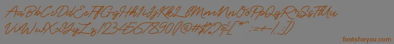 Semirang-Schriftart – Braune Schriften auf grauem Hintergrund