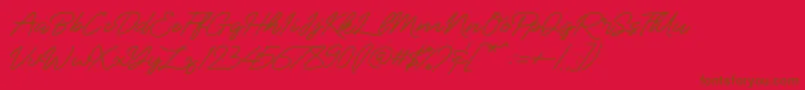 Semirang Font – Brown Fonts on Red Background