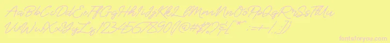 Semirang Font – Pink Fonts on Yellow Background