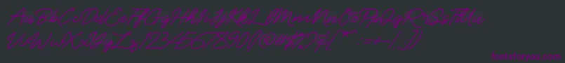 Semirang-Schriftart – Violette Schriften auf schwarzem Hintergrund