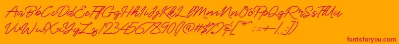 Semirang Font – Red Fonts on Orange Background