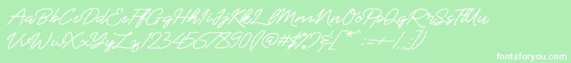 Semirang-Schriftart – Weiße Schriften auf grünem Hintergrund