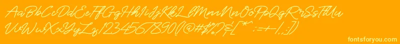 Semirang Font – Yellow Fonts on Orange Background