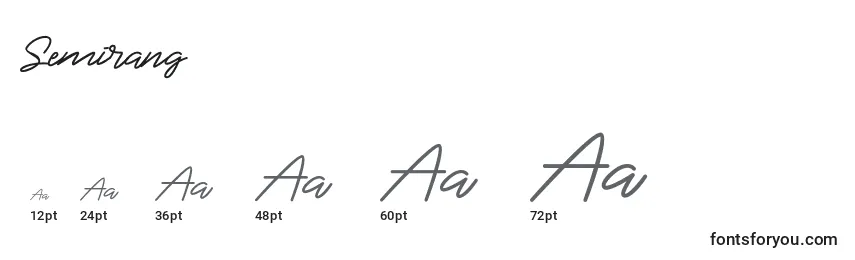 Semirang Font Sizes