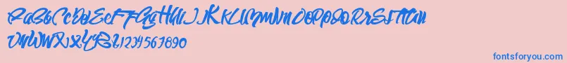 フォントSEMPAK – ピンクの背景に青い文字
