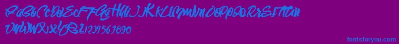 SEMPAK Font – Blue Fonts on Purple Background