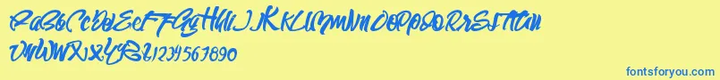 SEMPAK Font – Blue Fonts on Yellow Background