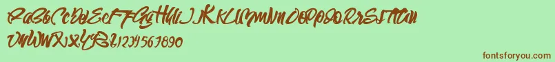 フォントSEMPAK – 緑の背景に茶色のフォント