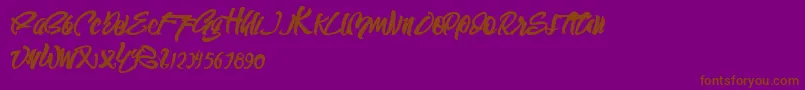 フォントSEMPAK – 紫色の背景に茶色のフォント
